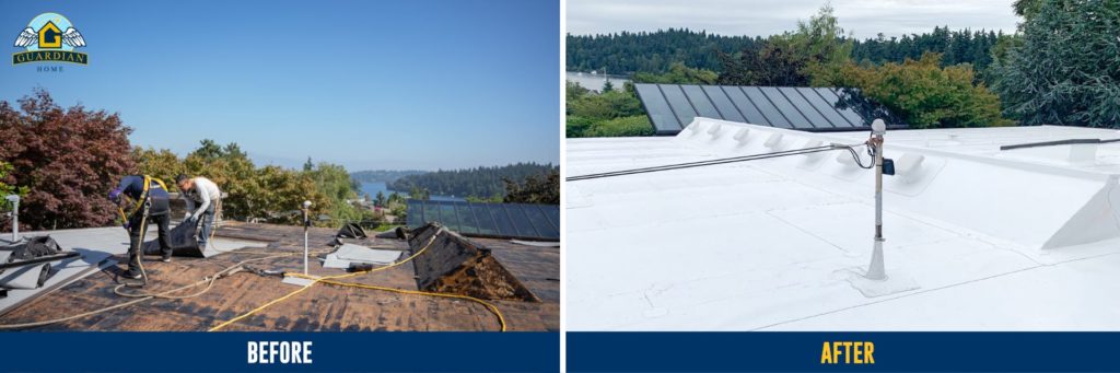 Low Slope Roofing Before & After