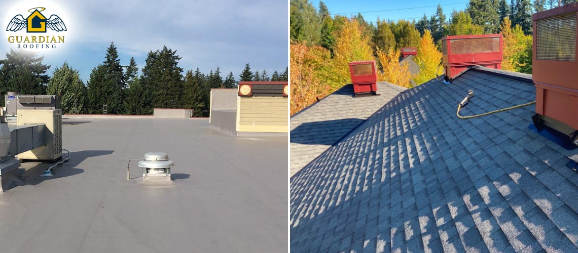 Commercial Roofing Side-by-side