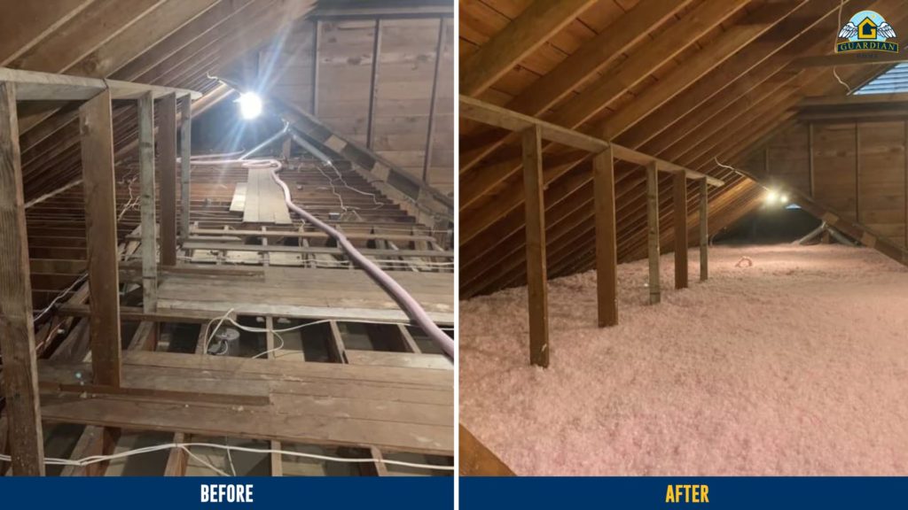 Attic Insulation Before & After