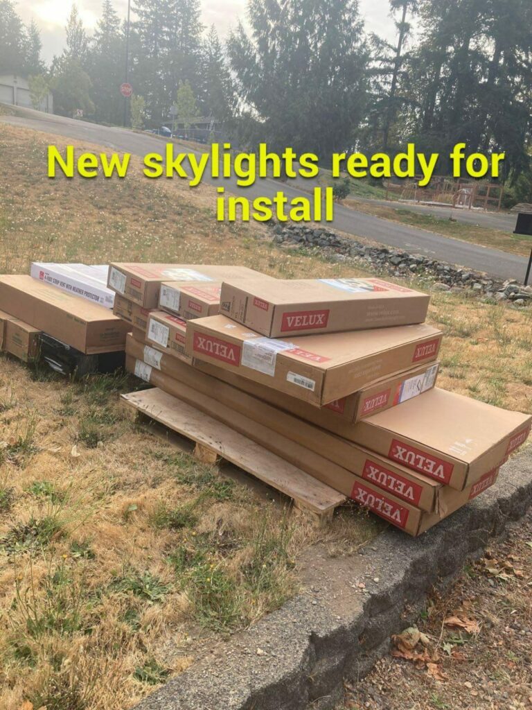 Skylights ready to be installed by Guardian Roofing & Gutters